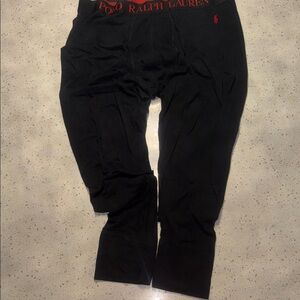 Polo by Ralph Lauren Men's Black Joggers with Red Accents